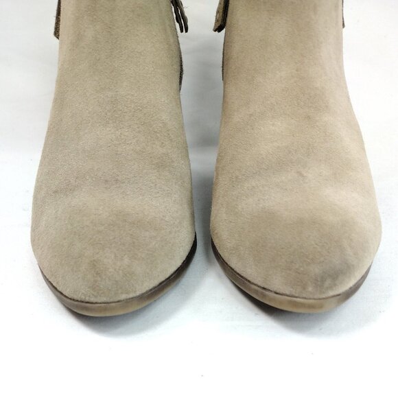 Frye Womens Boots Size 9 Suede Booties Taupe Block Heel Western Cowgirl Boho - Picture 5 of 12
